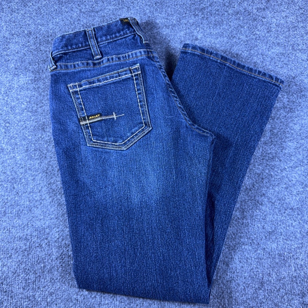 Ariat Rebar M4 Relaxed Boot Cut Jeans Western Cowboy Mens 29x32 Medium Wash